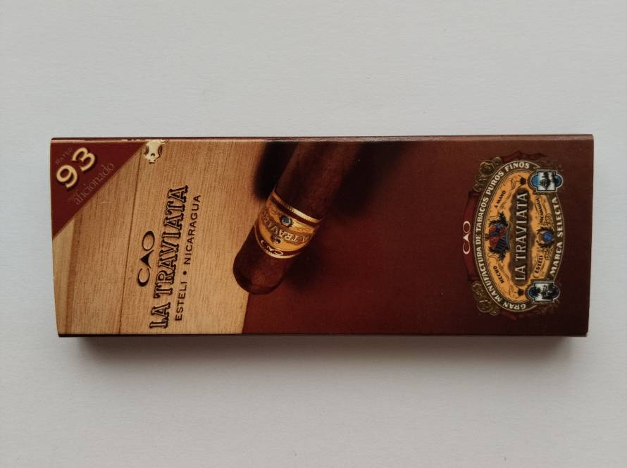 CAO La Traviata cigar branding; premium cigar collectible.