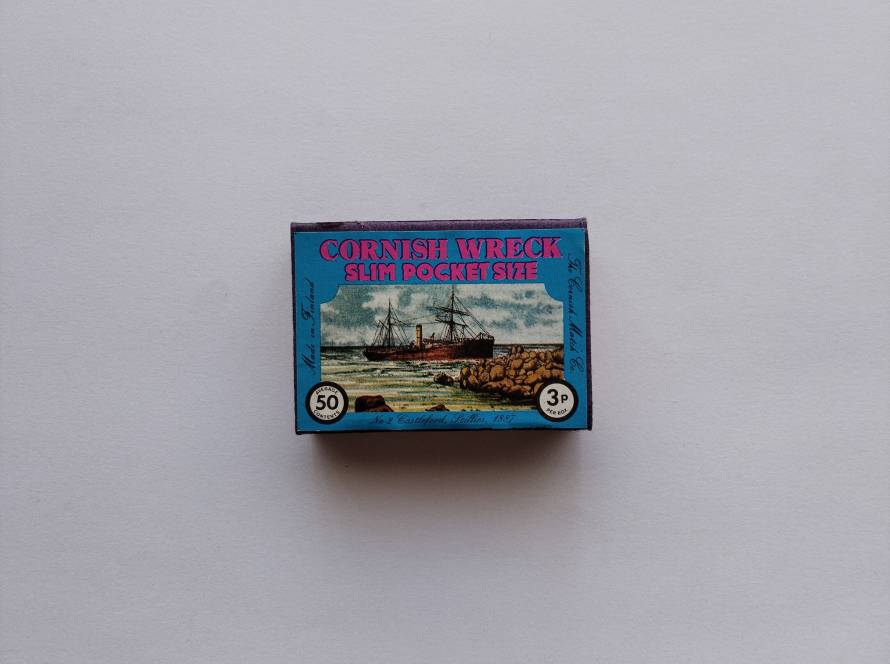“Cornish Wreck” No.2 Castleford, Scillies 1887. Steamship scene near the coast; classic shipwreck-themed series design.