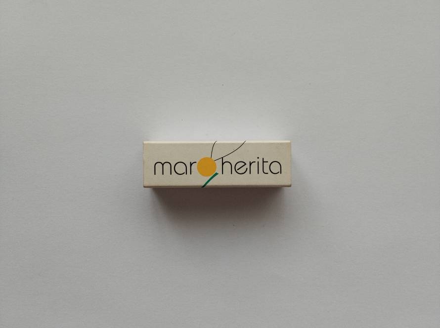 Margherita restaurant promotional matchbox from Bilkent, Ankara featuring logo and address details.