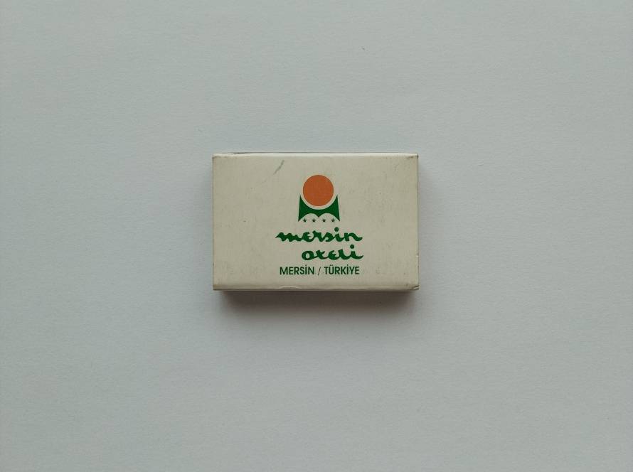 Promotional matchbox featuring the Mersin Akeli logo and regional branding associated with Mersin, Turkey.