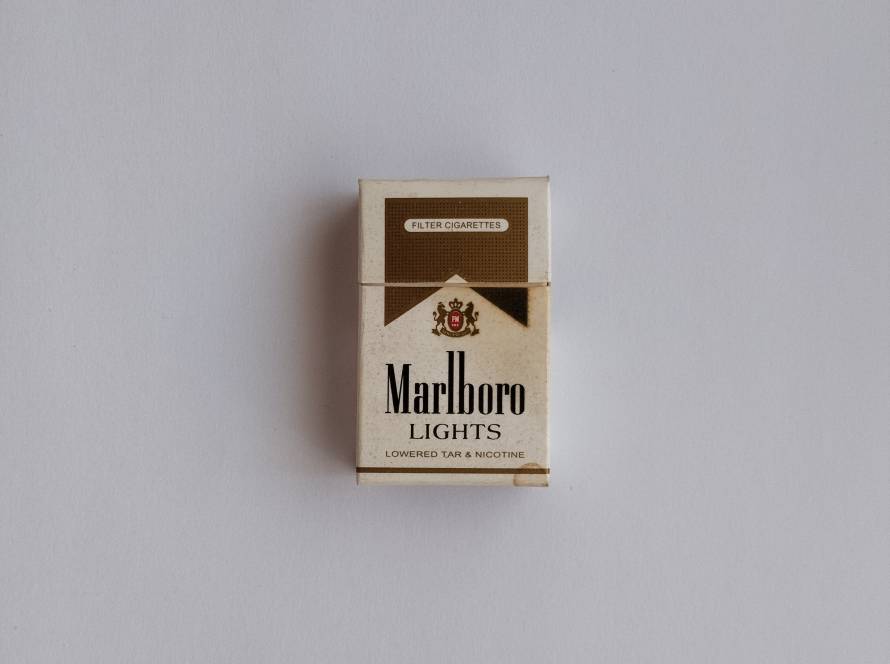 Matchbox designed in the form of a Marlboro Lights cigarette pack, featuring classic branding and packaging artwork.
