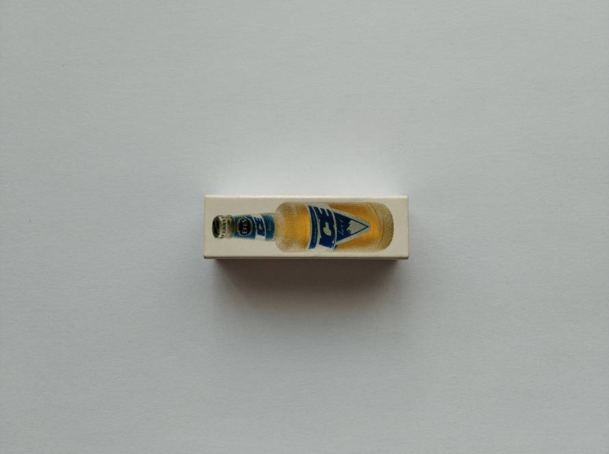 Promotional matchbox featuring an Efes C3 beer bottle, produced as a branded advertising item for the Efes beer line.